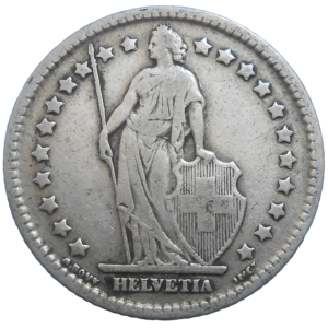 Švajčiarsko 1 Frank 1910 B