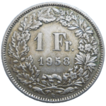 Švajčiarsko 1 Frank 1958 B