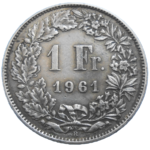 Švajčiarsko 1 Frank 1961 B