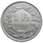 Švajčiarsko 1 Frank 1964 B