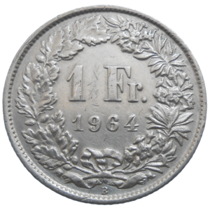 Švajčiarsko 1 Frank 1964 B