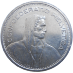 Švajčiarsko 5 Frank 1954 B