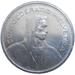 Švajčiarsko 5 Frank 1954 B