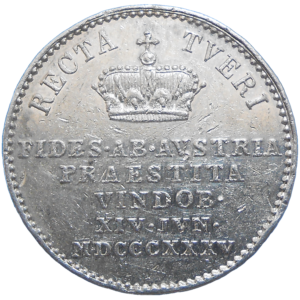 Ferdinand V. Korunovačný žetón 1835