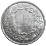 Švajčiarsko 1 Frank 1967 B