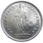 Švajčiarsko 1 Frank 1967 B