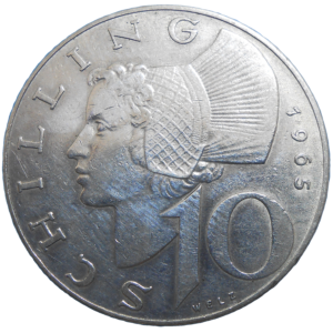 Rakúsko 10 Schilling 1965