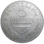 Rakúsko 5 Schilling 1964
