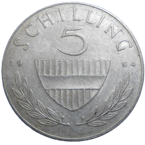 Rakúsko 5 Schilling 1964