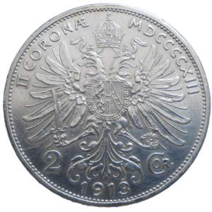 František Jozef I. 2 koruna 1913 bz