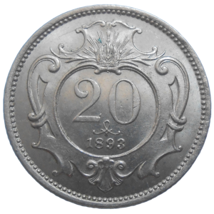 František Jozef I. 20 Heller 1893 bz