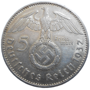Nemecko 5 Mark 1937 J