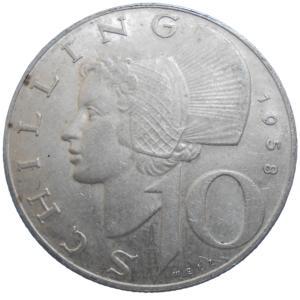 Rakúsko 10 Schilling 1958