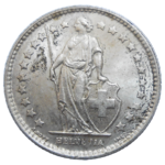 Švajčiarsko 1/2 Frank 1957 B