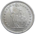 Švajčiarsko 1/2 Frank 1962 B