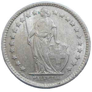 Švajčiarsko 1/2 Frank 1962 B