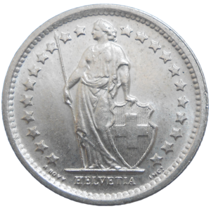 Švajčiarsko 1/2 Frank 1967 B