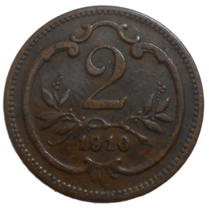 František Jozef I. 2 Heller 1910 bz