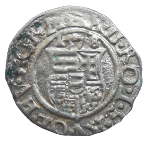 Maximilián II. Denár 1578 KB