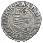 Maximilián II. Denár 1567 KB