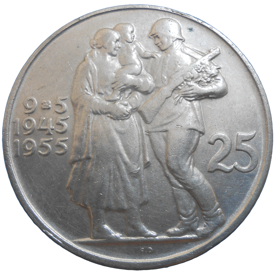 25 KČS 1955 10. výročie oslobodenia ČSR 25 KČS 1955 10. výročie oslobodenia ČSR