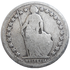 Švajčiarsko 1/2 Frank 1901 B