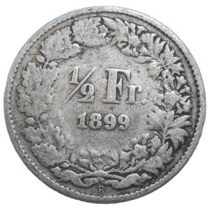 Švajčiarsko 1/2 Frank 1899 B