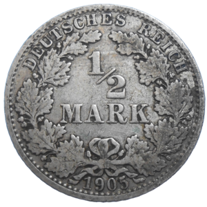 Nemecko 1/2 Mark 1905 A