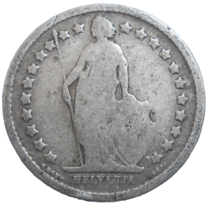 Švajčiarsko 1/2 Frank 1898 B