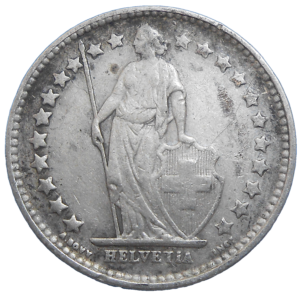 Švajčiarsko 1/2 Frank 1929 B