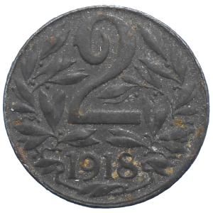 Karol I. 2 Heller 1918 bz