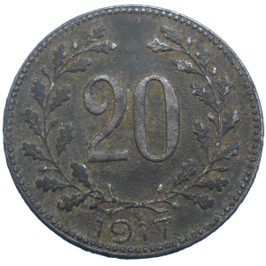 Karol I. 20 Heller 1917 bz