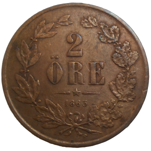 Švédsko 2 Ore 1863