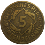 Nemecko 5 Pfennig 1924 G