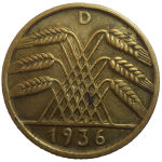 Nemecko 5 Pfennig 1936 D
