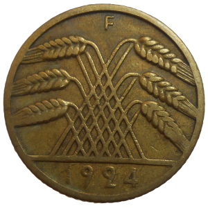 Nemecko 10 Pfennig 1924 F