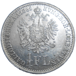 František Jozef I. 1/4 zlatník 1862 A