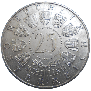 Rakúsko 25 Schilling 1956