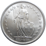 Švajčiarsko 2 Frank 1965 B