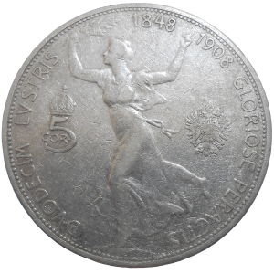 František Jozef I. 5 Koruna 1908 Jubilejná