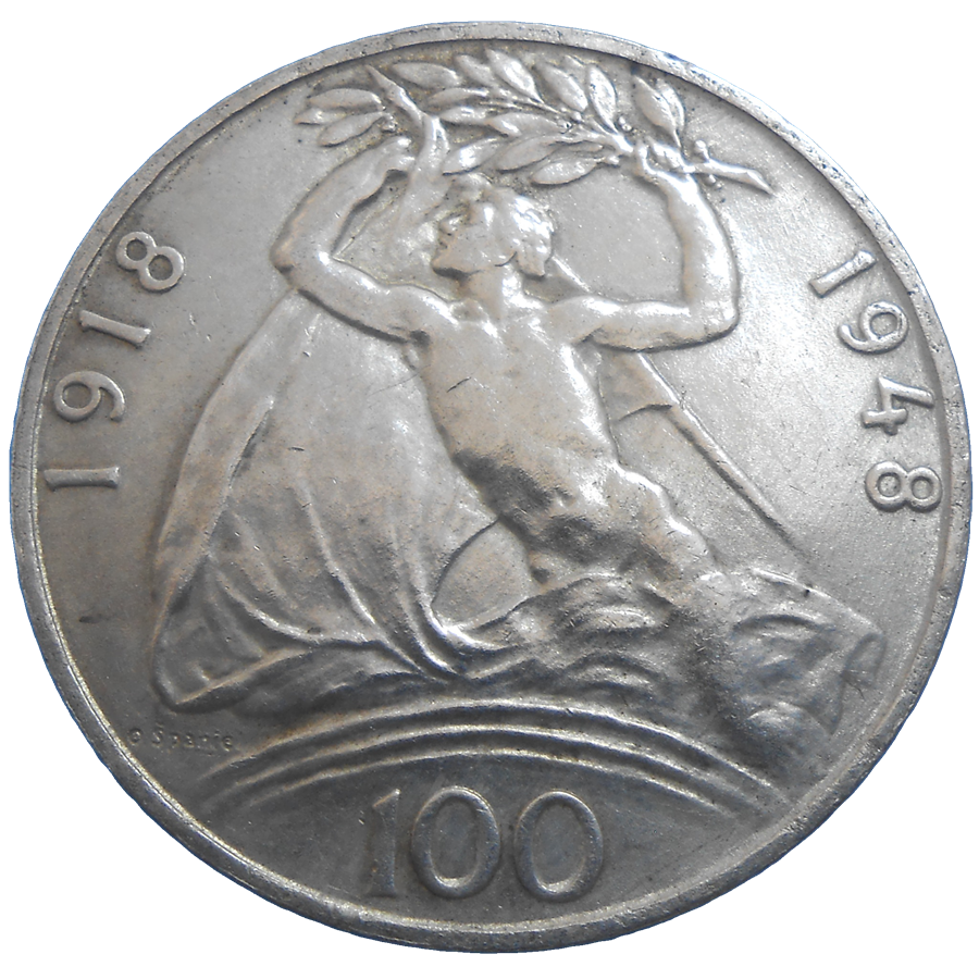 100 KČS 1948 30. výročie vzniku ČSR 100 KČS 1948 30. výročie vzniku ČSR