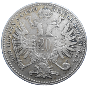 František Jozef I. 20 grajciar 1869 bz