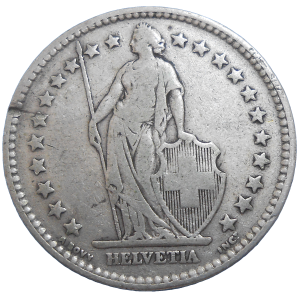 Švajčiarsko 2 Frank 1886 B