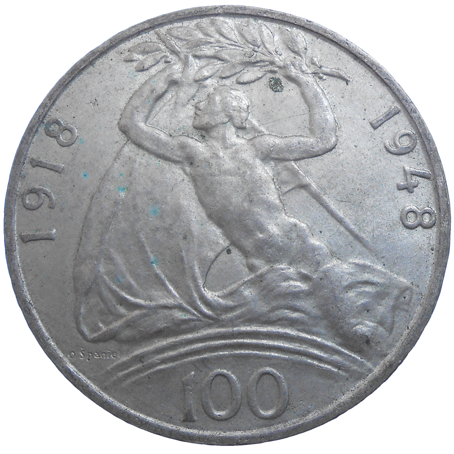 100 KČS 1948 30. výročie vzniku ČSR 100 KČS 1948 30. výročie vzniku ČSR