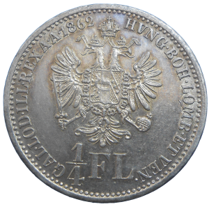František Jozef I. 1/4 zlatník 1862 A