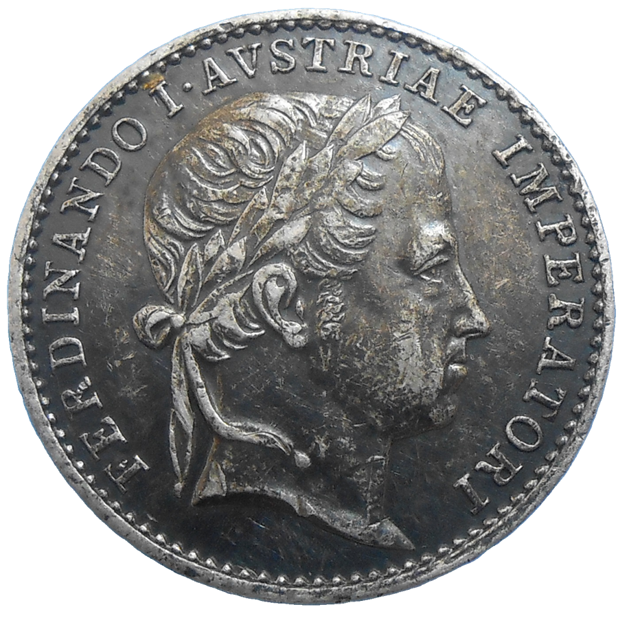 Ferdinand V. Korunovačný žetón 1835 Ferdinand V. Korunovačný žetón 1835