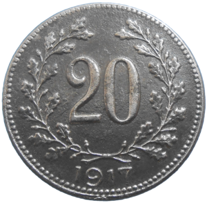 Karol I. 20 Heller 1917 bz