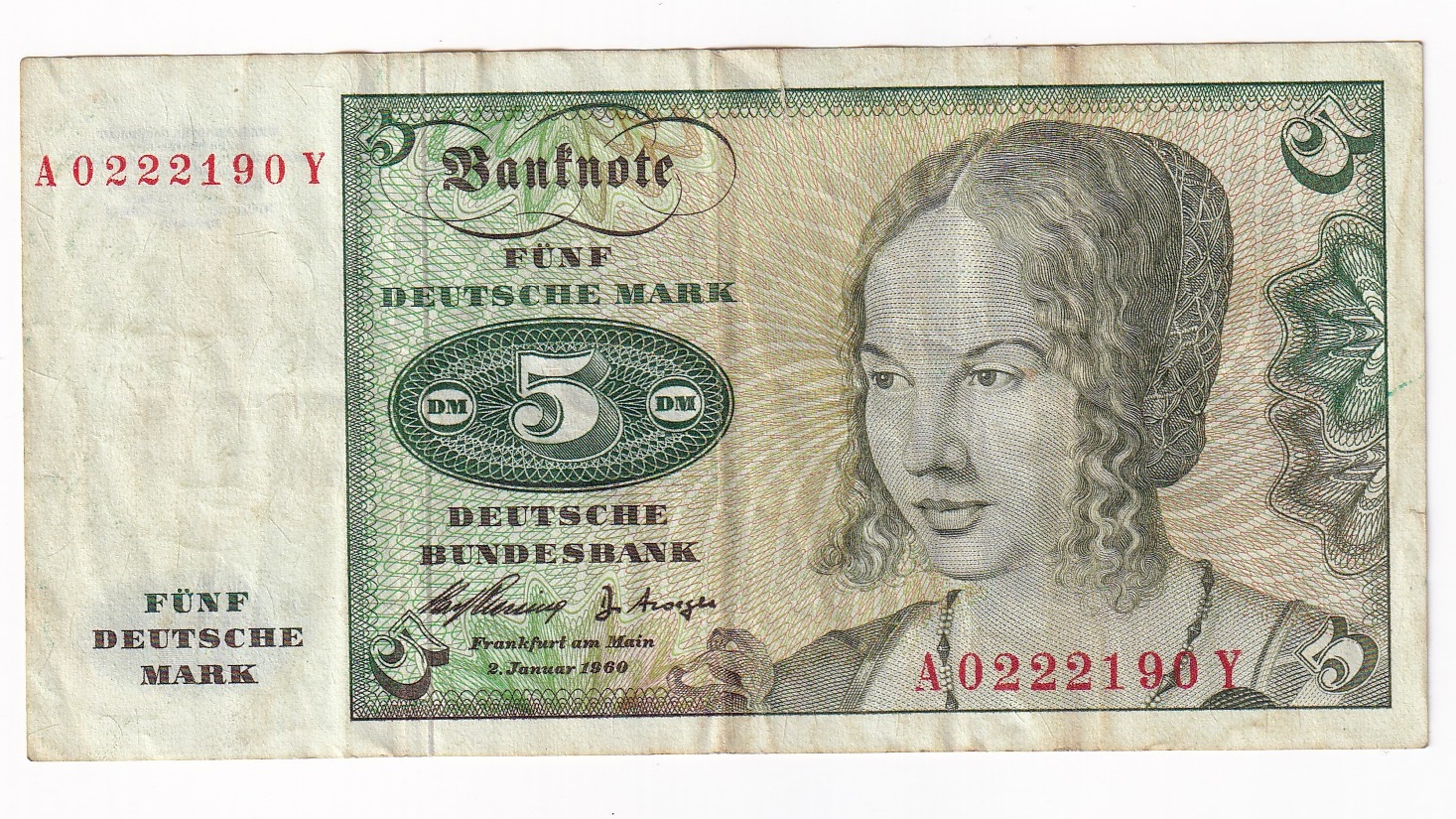 Nemecko 5 Mark 1960 Nemecko 5 Mark 1960
