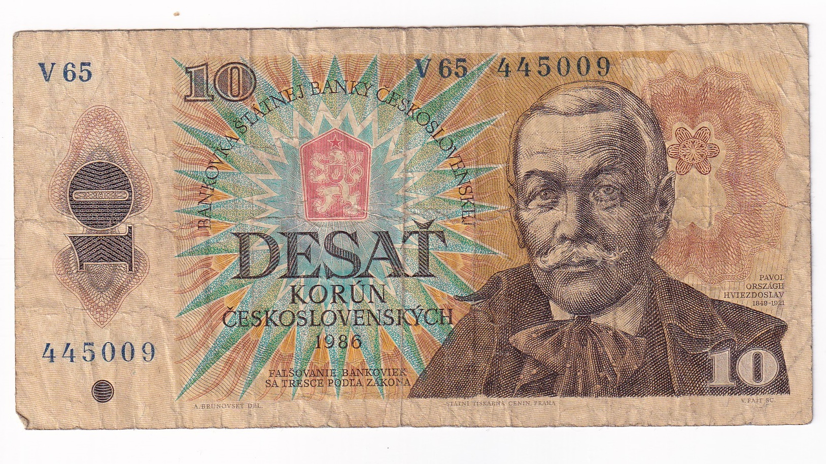 10 Korún 1986 V65 10 Korún 1986 V65