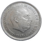 Španielsko 5 Pesetas 1957